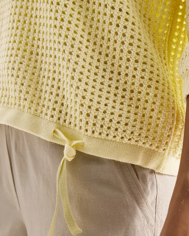 Cecil Jumper Crochet Look - Light Buttermilk Yellow