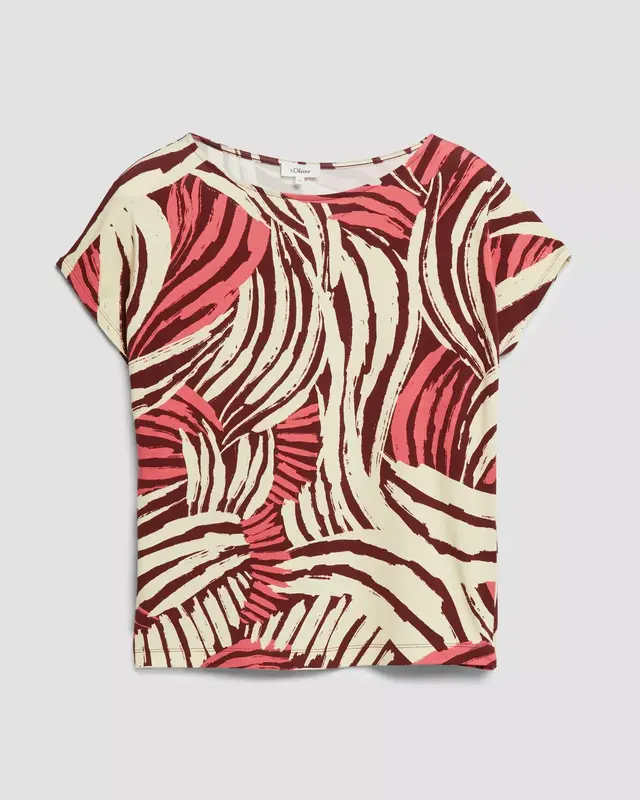 S. Oliver Jersey Print Shirt - Coral
