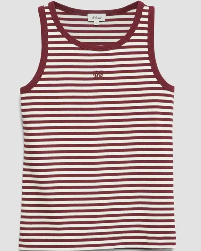 S. Oliver Striped Top - Bordeaux