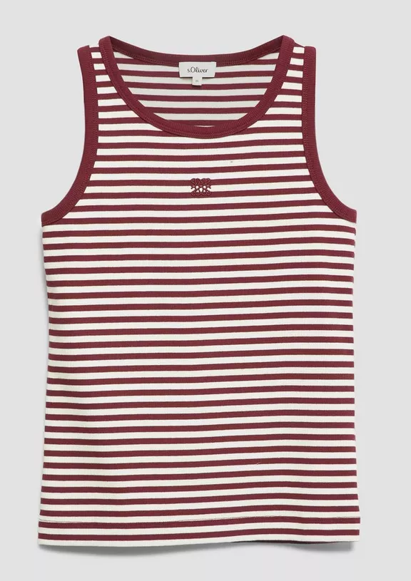 S. Oliver Striped Top - Bordeaux