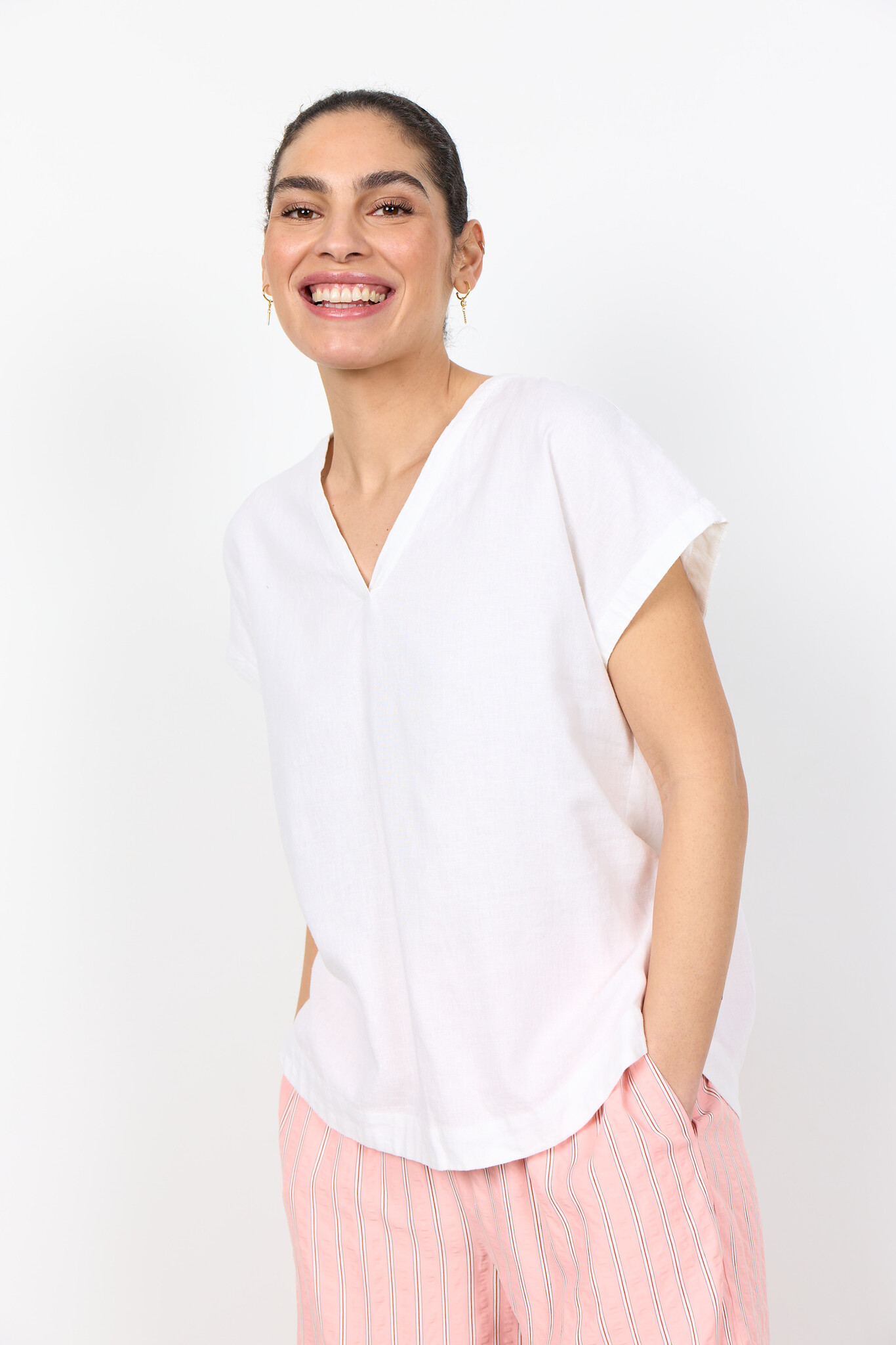 Soyaconcept Leinenmix T-Shirt Ina 51 - White