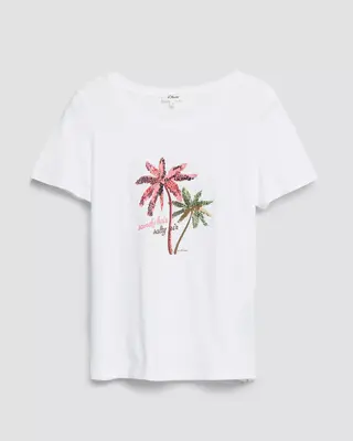 S. Oliver Frontprint T-Shirt - White