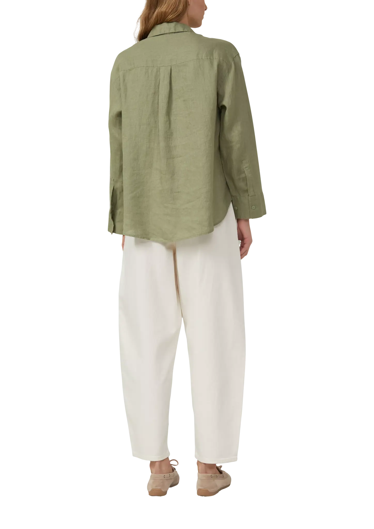 S. Oliver Linnen Blouse - Olive Green