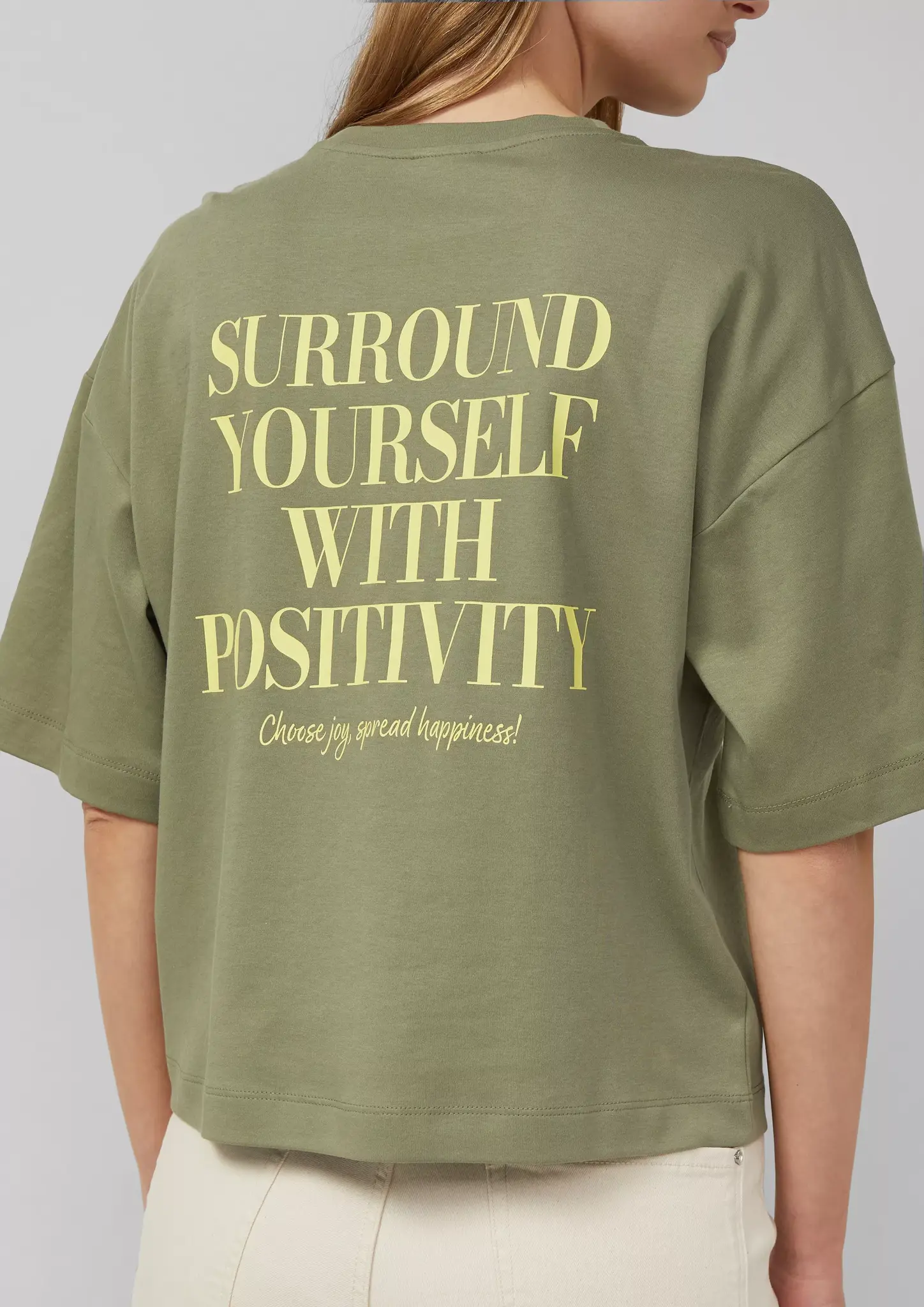 S. Oliver Relaxed Fit T-Shirt, Backprint - Olive Green