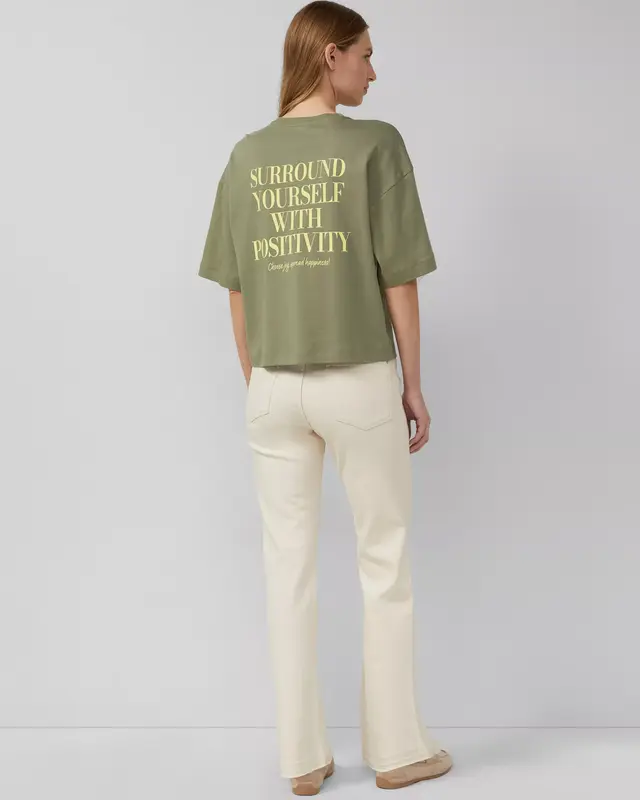 S. Oliver Relaxed Fit T-Shirt, Backprint - Olive Green