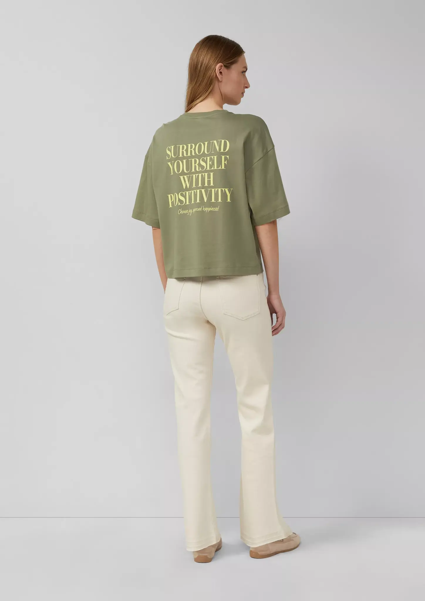 S. Oliver Relaxed Fit T-Shirt, Backprint - Olive Green
