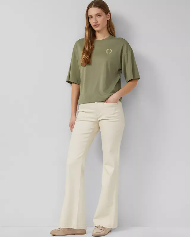 S. Oliver Relaxed Fit T-Shirt, Backprint - Olive Green