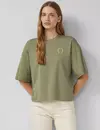 S. Oliver Relaxed Fit T-Shirt, Backprint - Olive Green