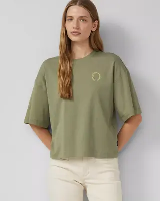 S. Oliver Relaxed Fit T-Shirt, Backprint - Olive Green