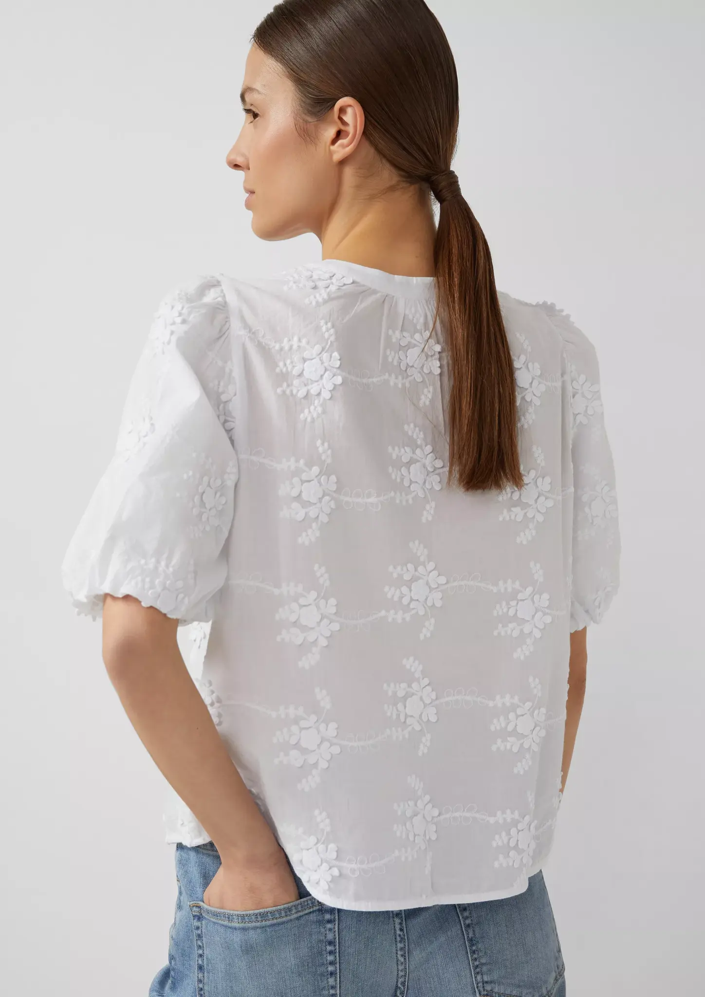 S. Oliver Blouse 3D-Borduursel - White