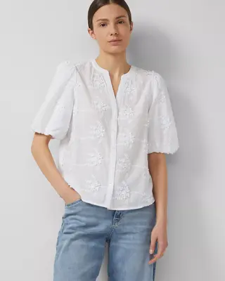 S. Oliver Blouse 3D-Borduursel - White