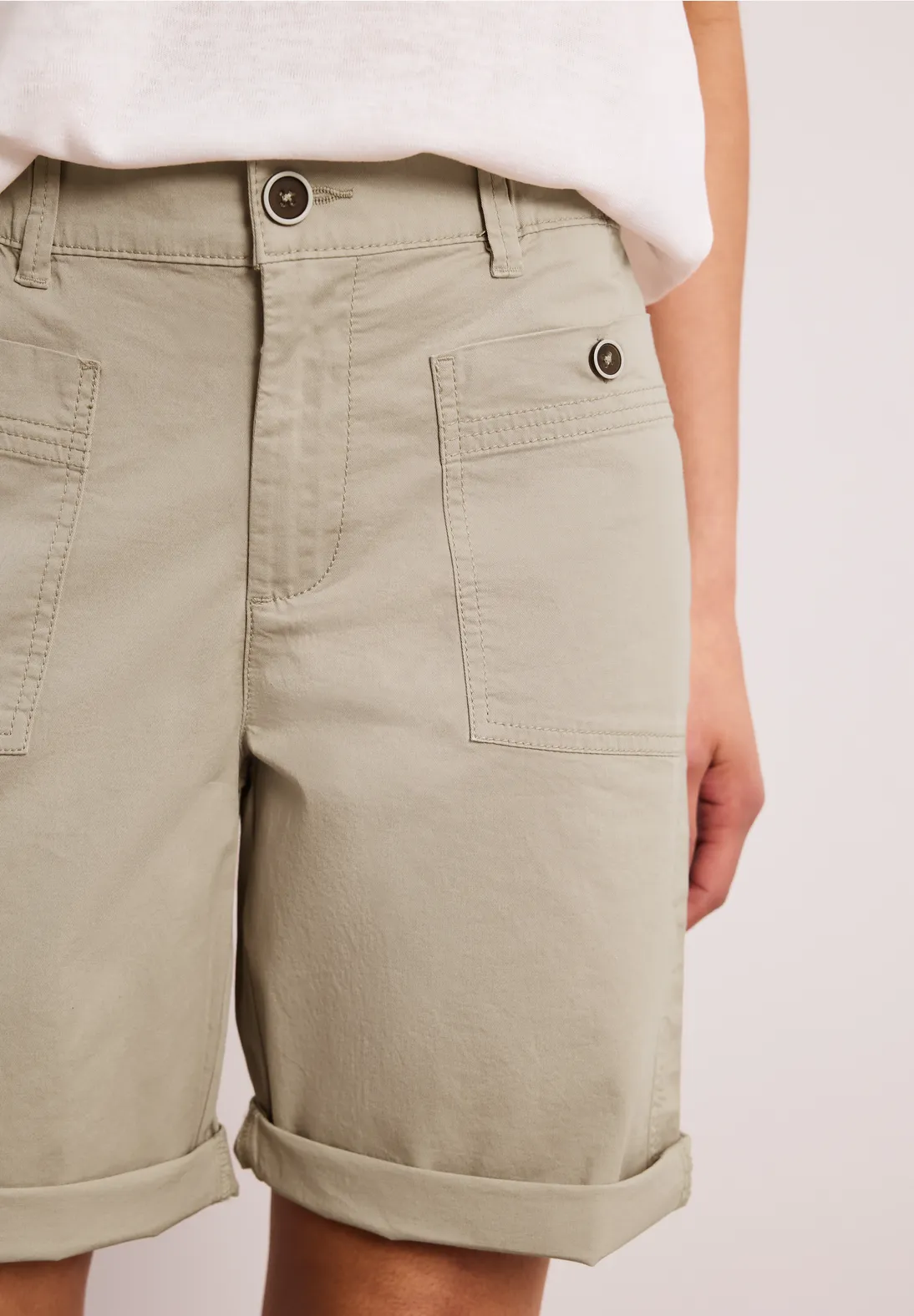 Street One Straight Leg Bermuda Yulius - Cobble Stone