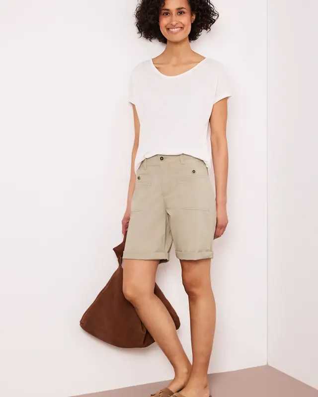 Street One Straight Leg Bermuda Yulius - Cobble Stone