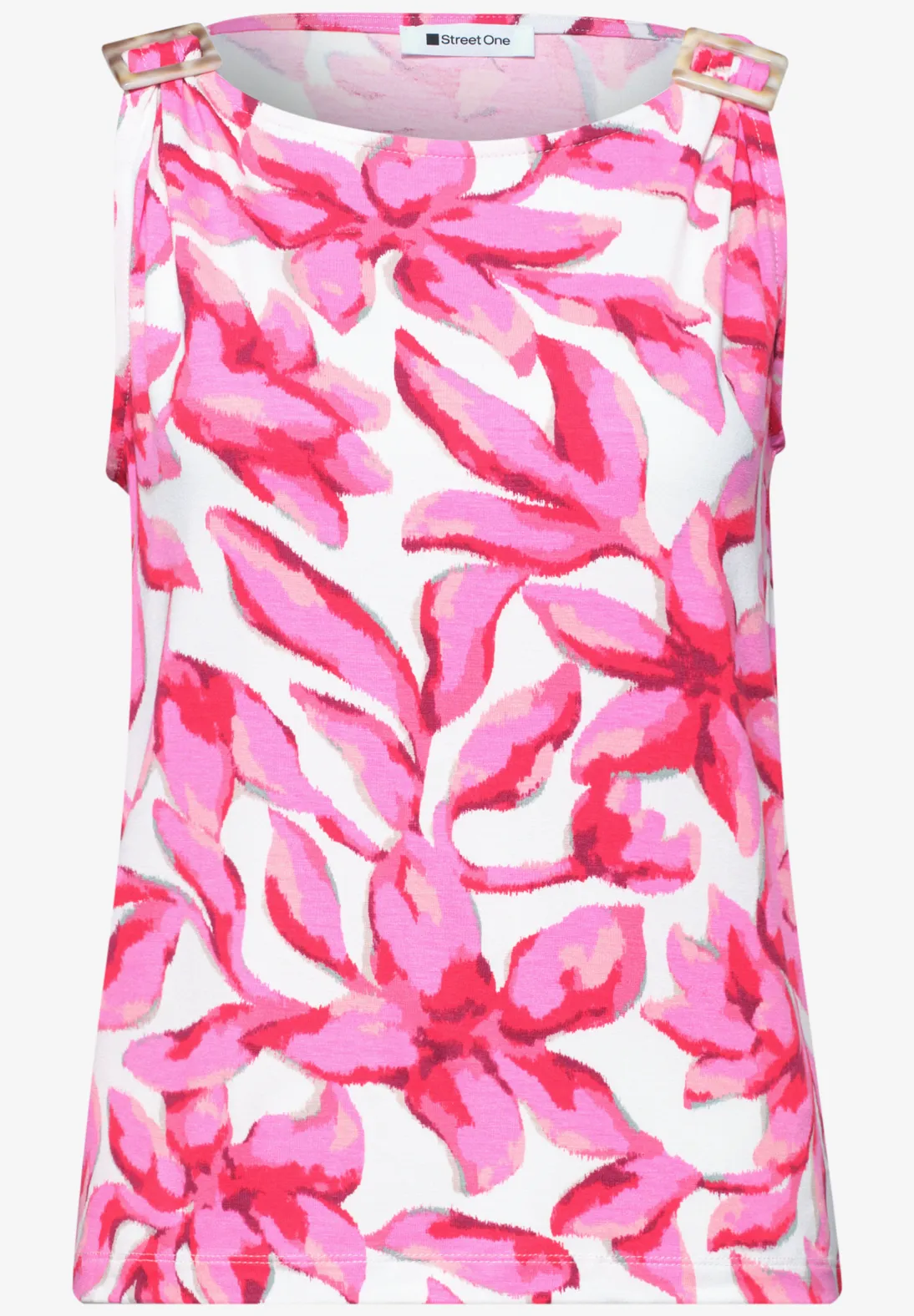 Street One Jersey Top Shoulderdetail - Off White