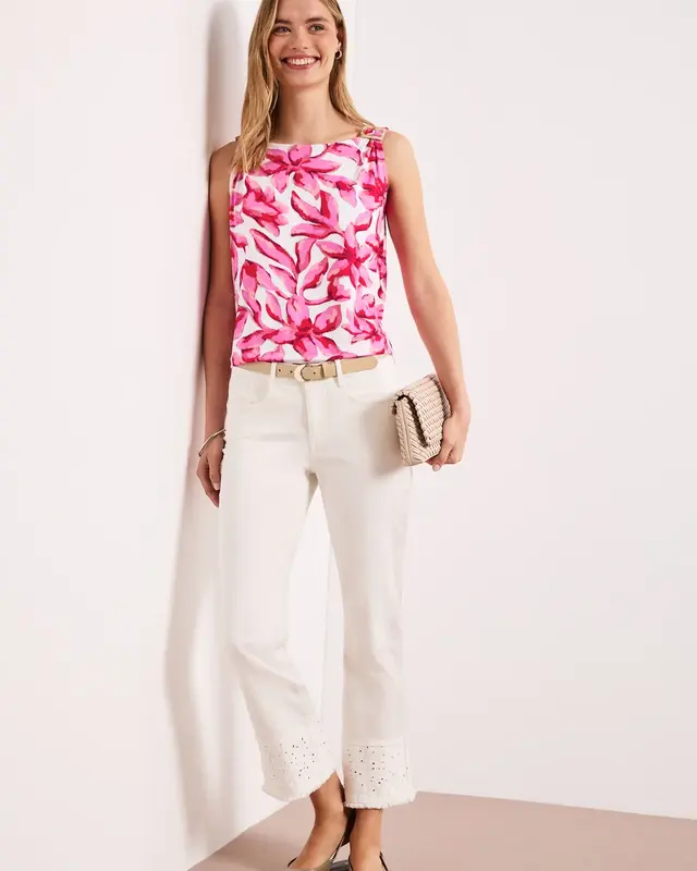 Street One Jersey Top Shoulderdetail - Off White