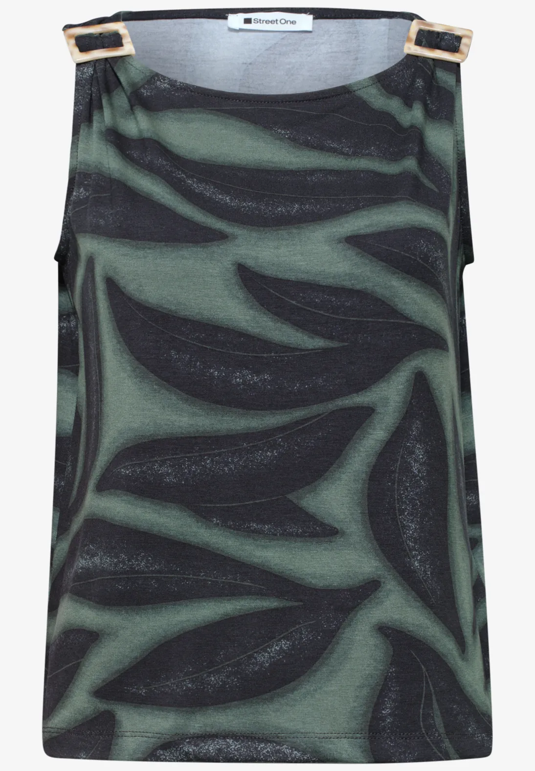 Street One Jersey Top Shoulderdetail - Deep Bound Green