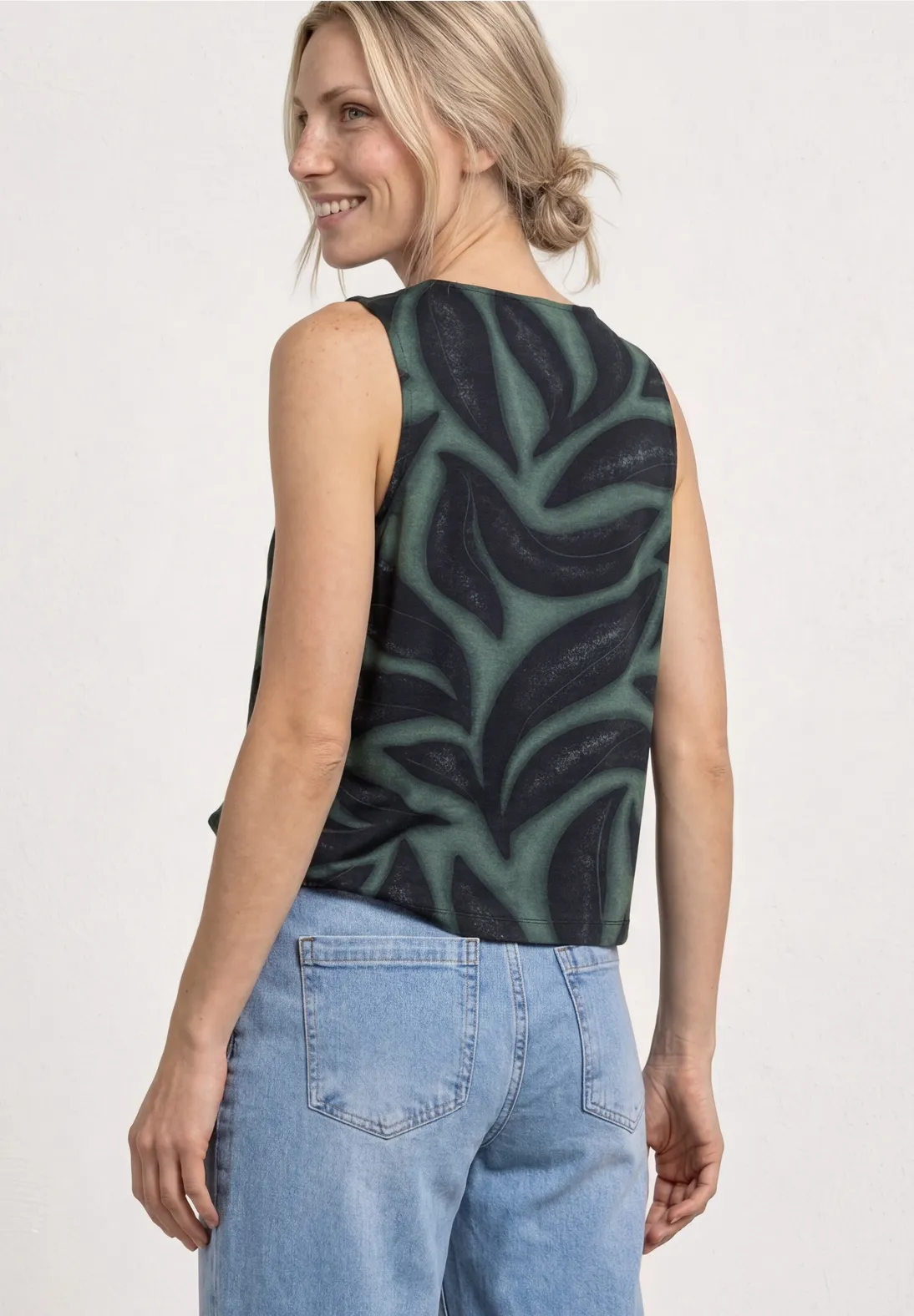 Street One Jersey Top Schulterdetail - Deep Bound Green