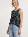 Street One Jersey Top Schulterdetail - Deep Bound Green