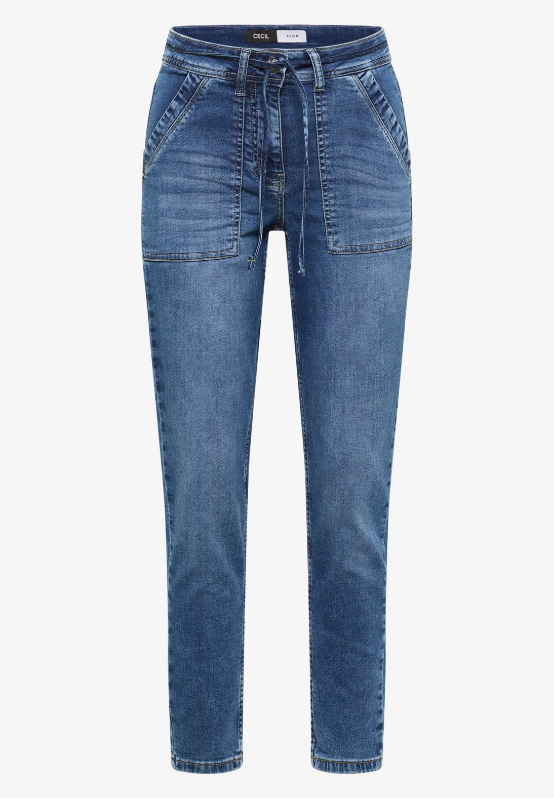 Cecil Casual Fit Jeans Tracey - Mid Blue Used Wash
