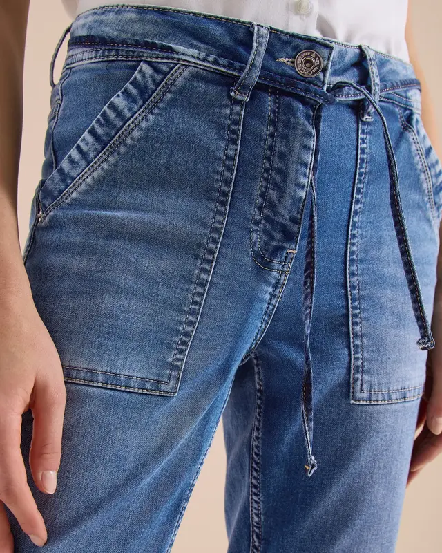 Cecil Casual Fit Jeans Tracey - Mid Blue Used Wash