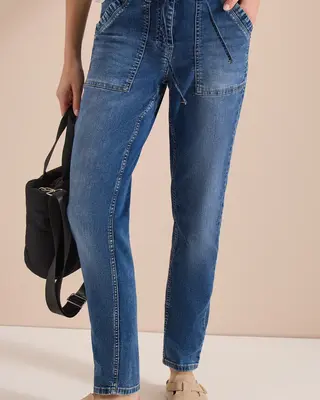 Cecil Casual Fit Jeans Tracey - Mid Blue Used Wash