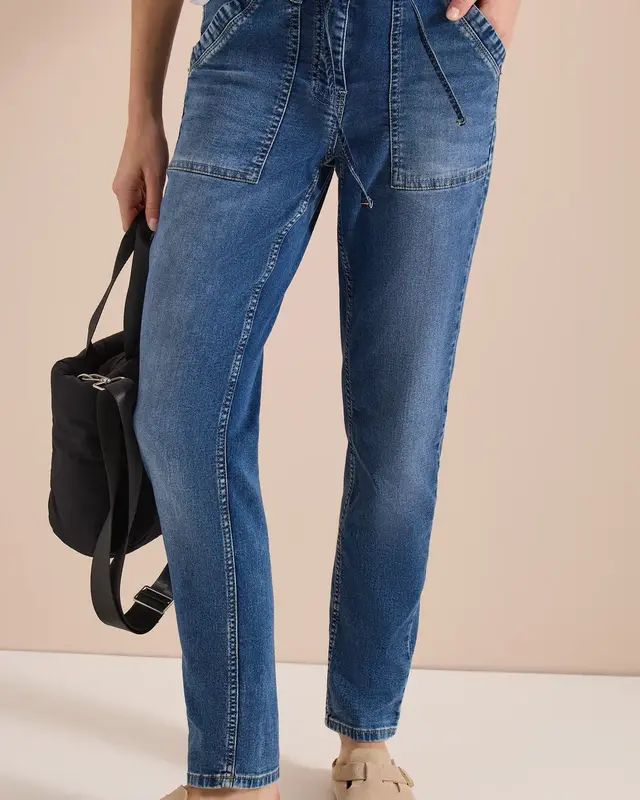 Cecil Casual Fit Jeans Tracey - Mid Blue Used Wash