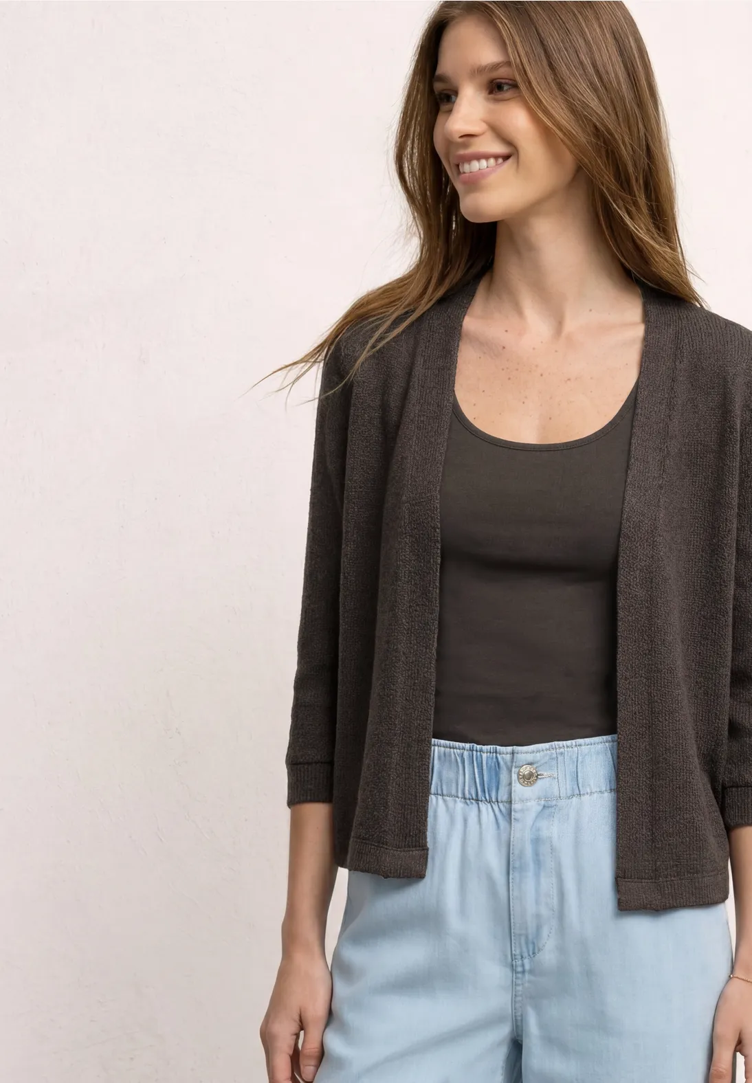 Street One Knit Cardigan - Espresso Brown