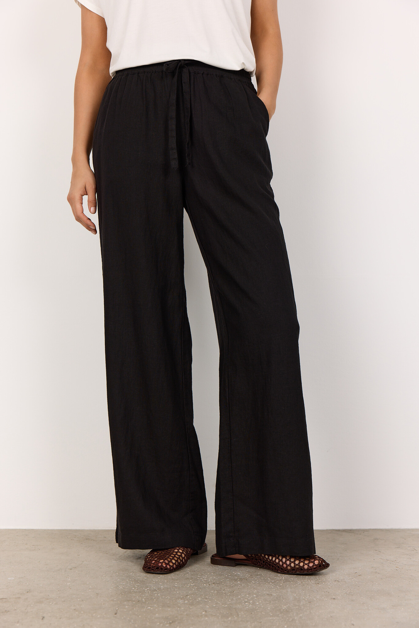 Soyaconcept Linnenmix Broek Ina 61-C - Black
