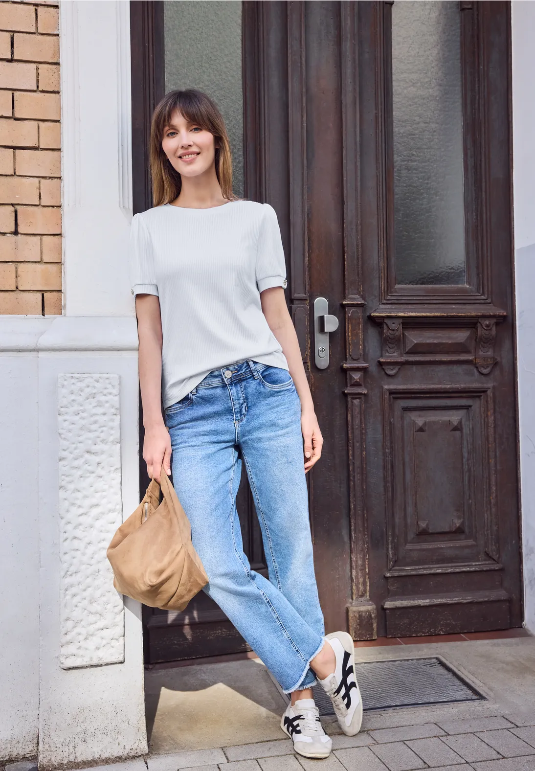 Street One Studio Shirt met Knoopdetail - White