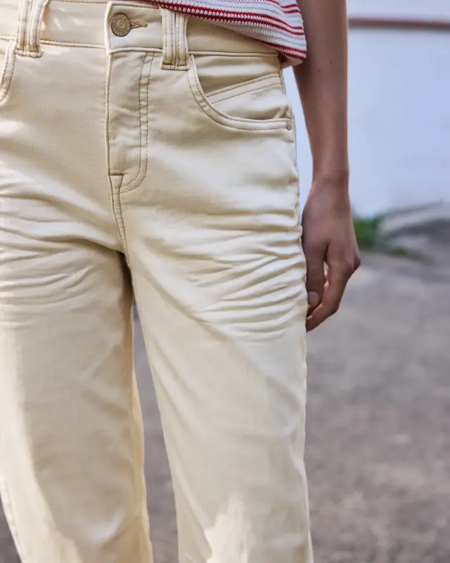 Street One Studio Barrel Leg Jeans - Ecru Washed