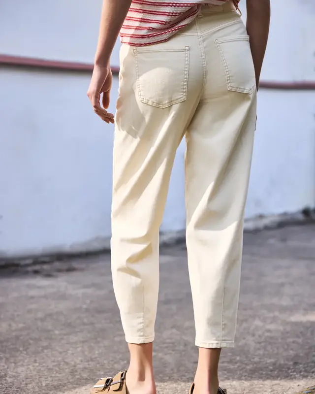 Street One Studio Barrel Leg Jeans - Ecru Washed