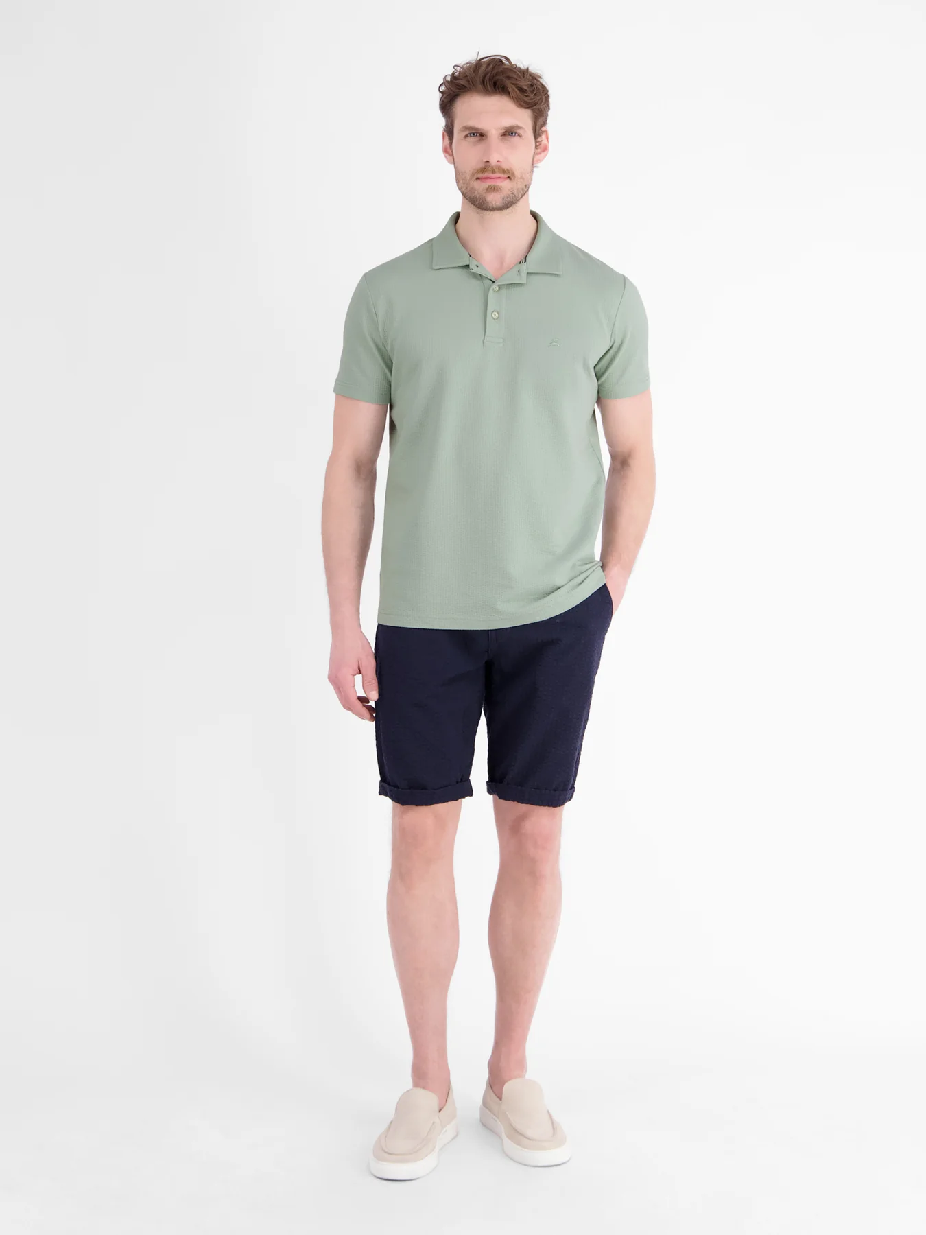 Lerros Seersucker Poloshirt - Bay Green