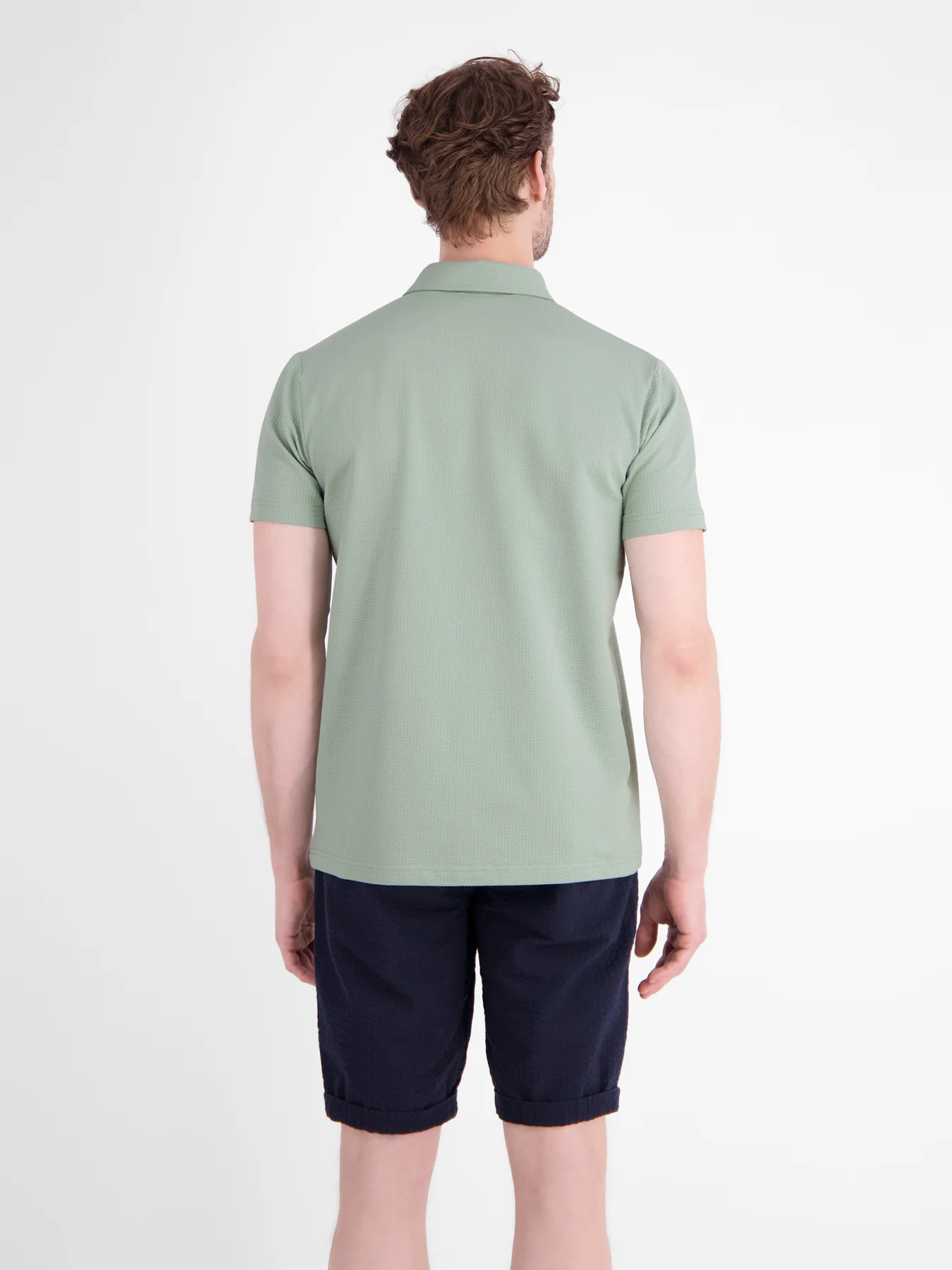 Lerros Seersucker Poloshirt - Bay Green