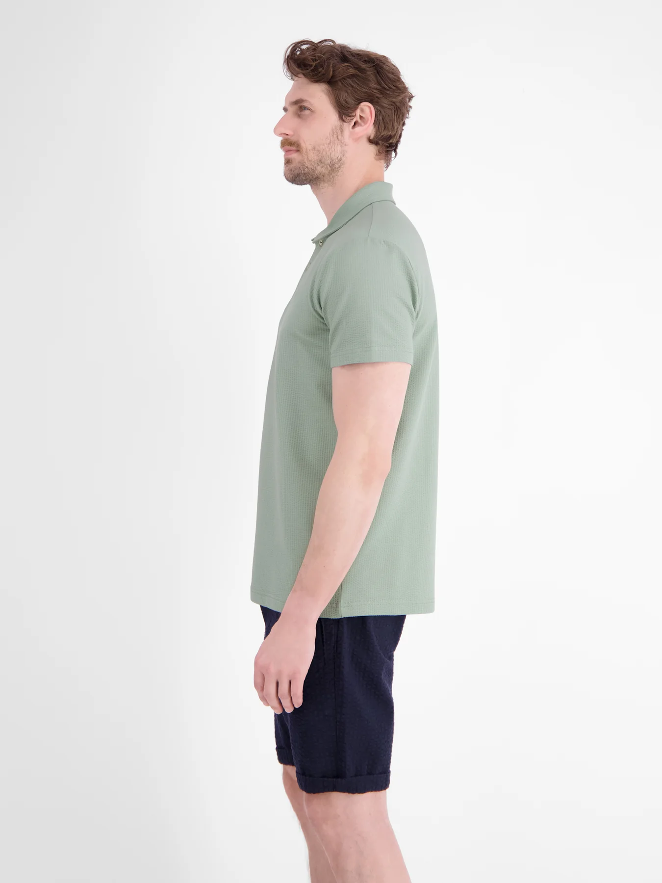 Lerros Seersucker Poloshirt - Bay Green