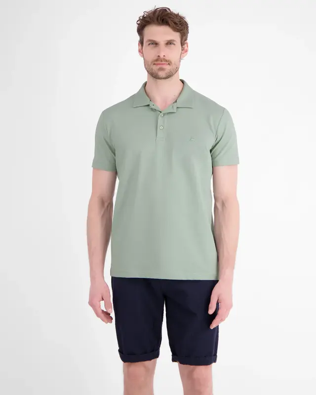 Lerros Seersucker Poloshirt - Bay Green