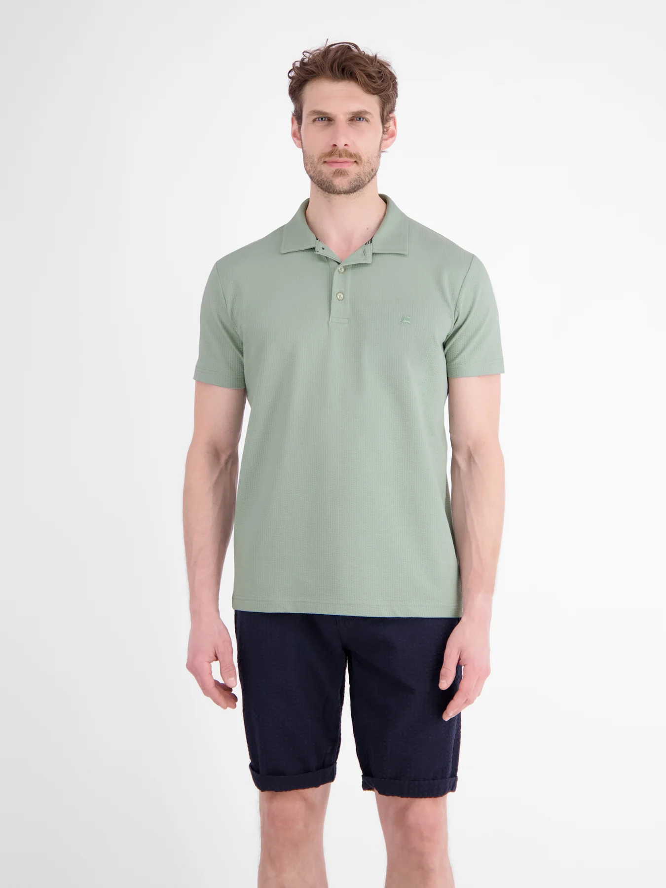 Lerros Seersucker Poloshirt - Bay Green