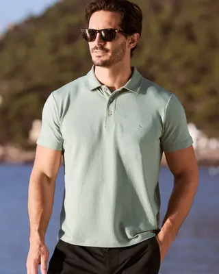 Lerros Seersucker Poloshirt - Bay Green
