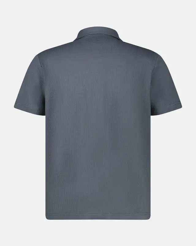 Lerros Seersucker Poloshirt - Lava Grey