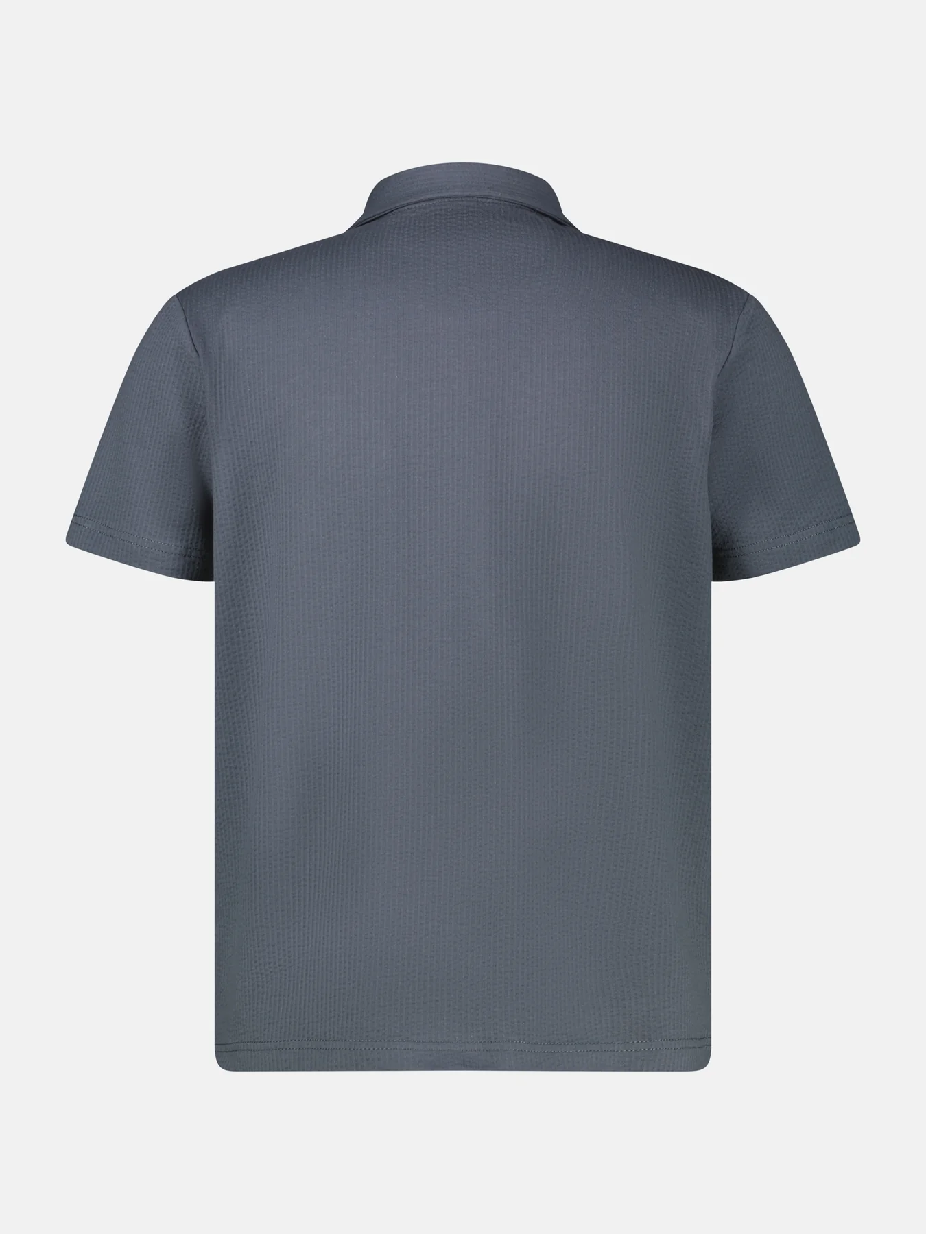 Lerros Seersucker Poloshirt - Lava Grey