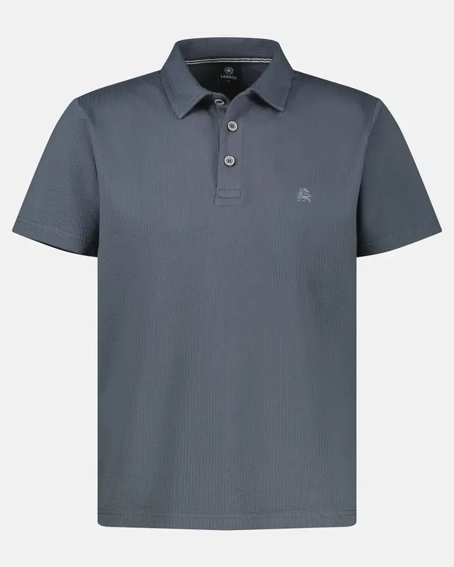 Lerros Seersucker Poloshirt - Lava Grey