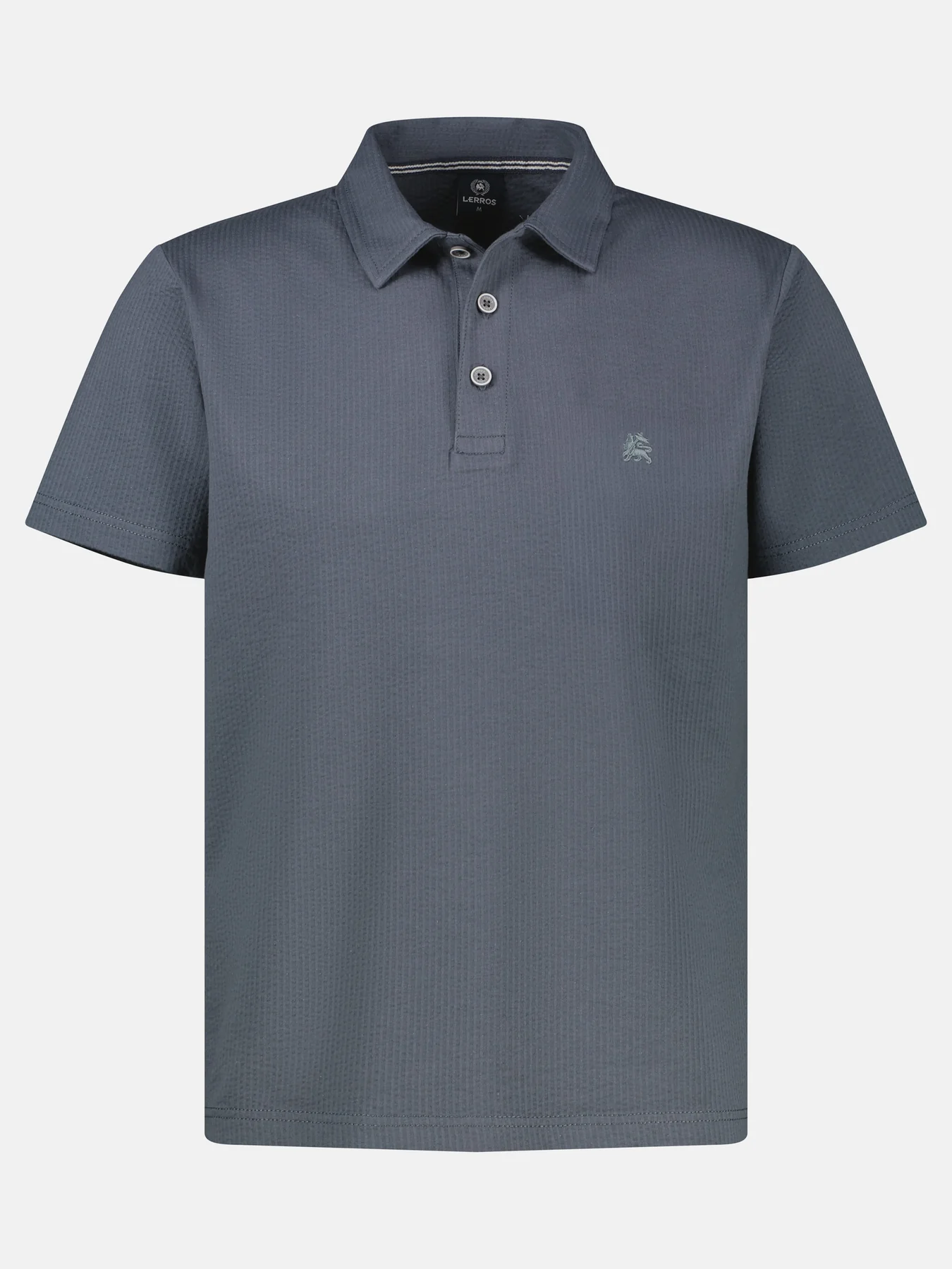 Lerros Seersucker Poloshirt - Lava Grey