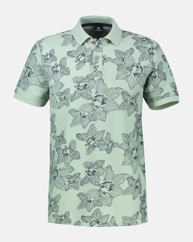 Lerros Poloshirt Flower Print - Bay Green
