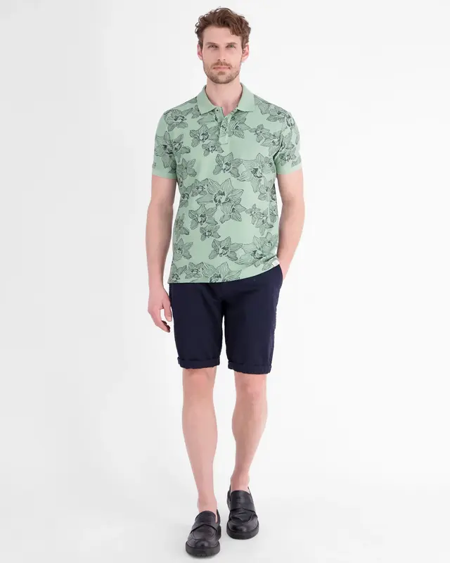 Lerros Poloshirt Flower Print - Bay Green