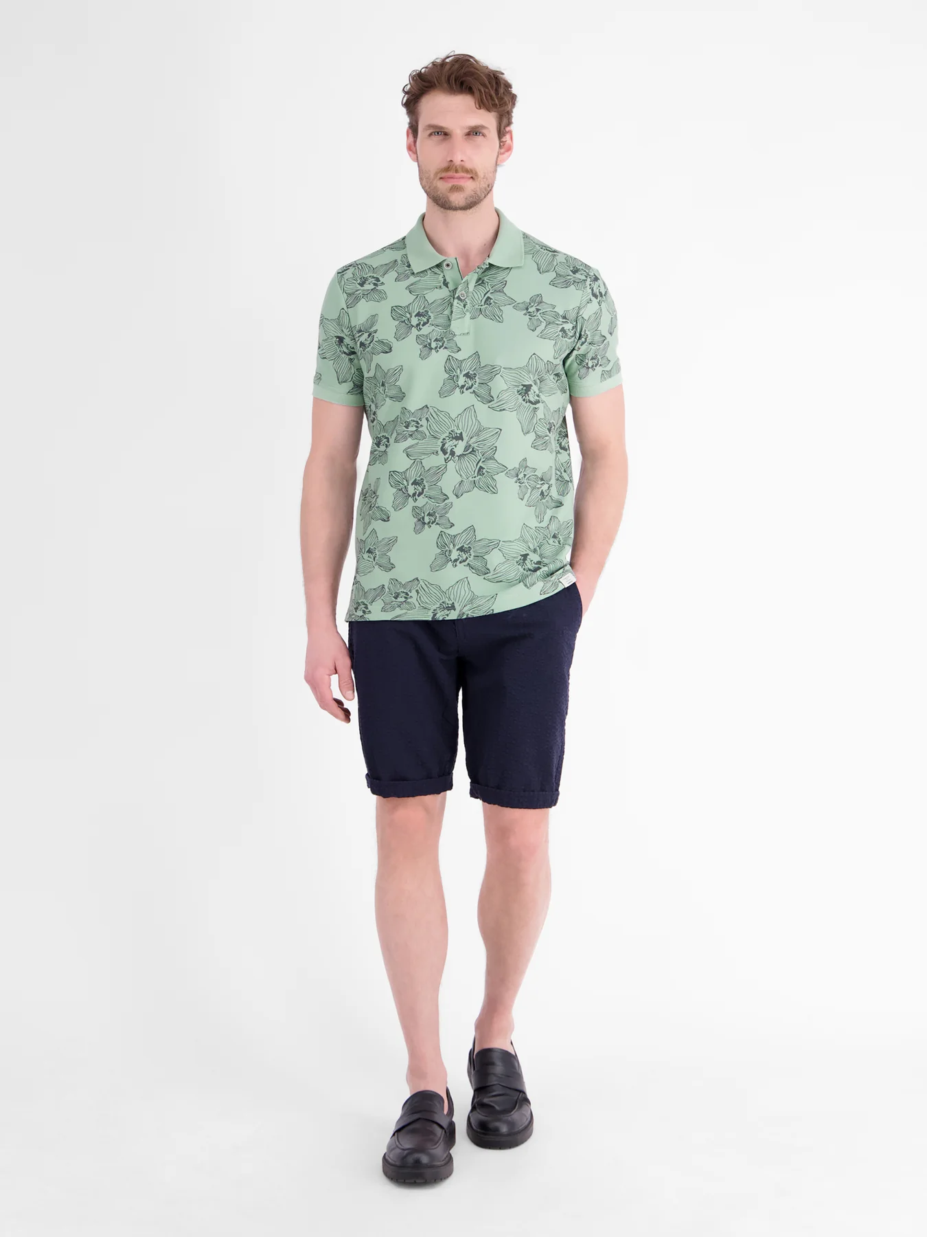 Lerros Poloshirt Bloemenprint - Bay Green
