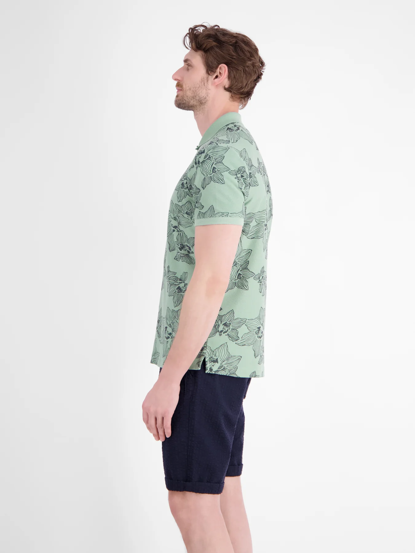 Lerros Poloshirt Flower Print - Bay Green