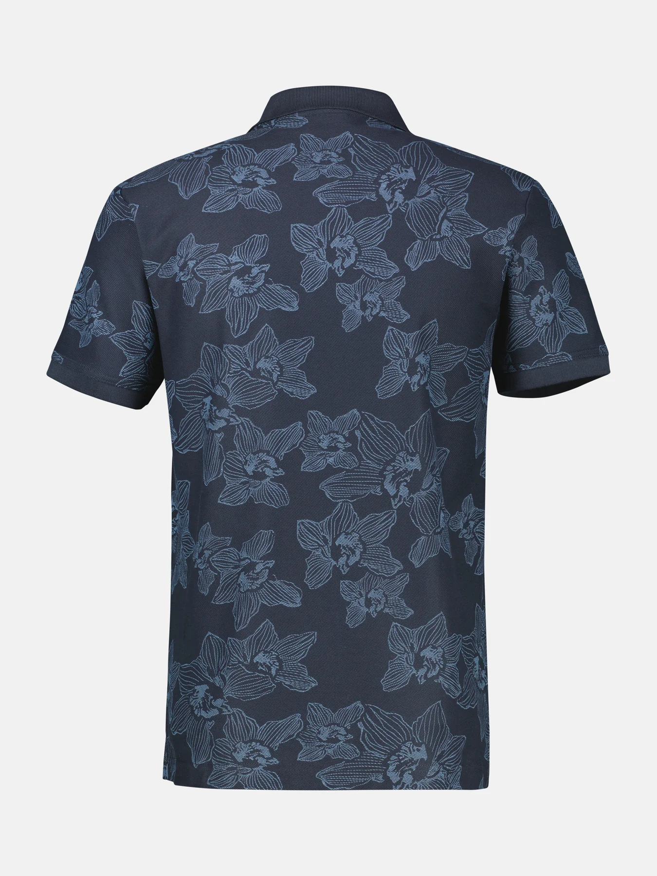 Lerros Poloshirt Blumenprint - Classic Navy