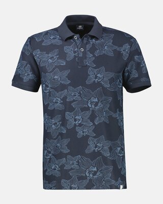 Lerros Poloshirt Blumenprint - Classic Navy