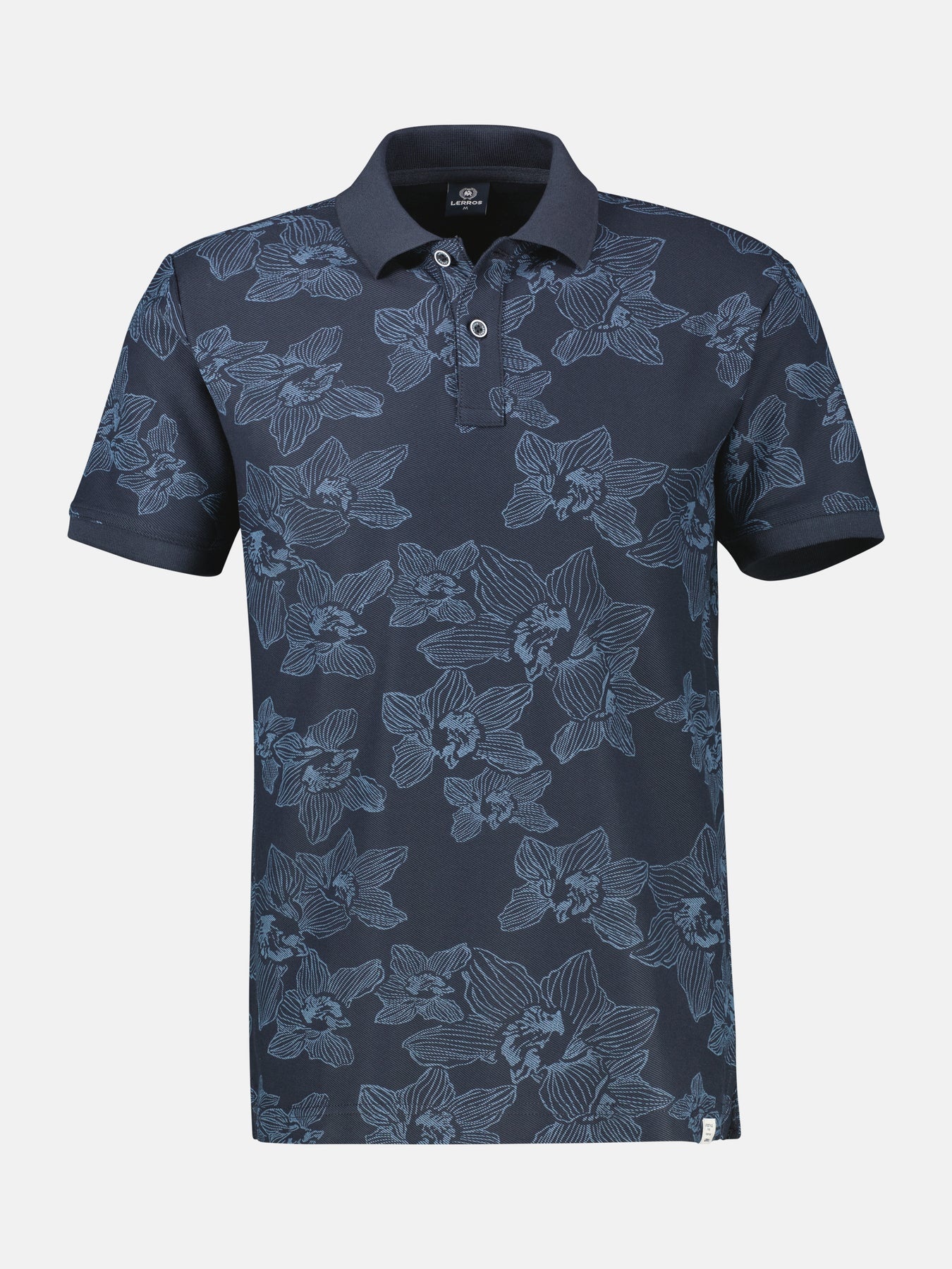 Lerros Poloshirt Bloemenprint - Classic Navy