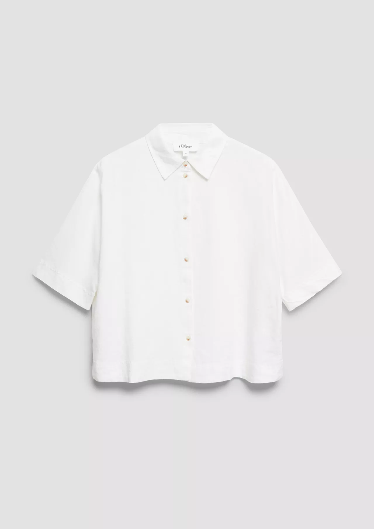 S. Oliver Leinenmix Bluse - White
