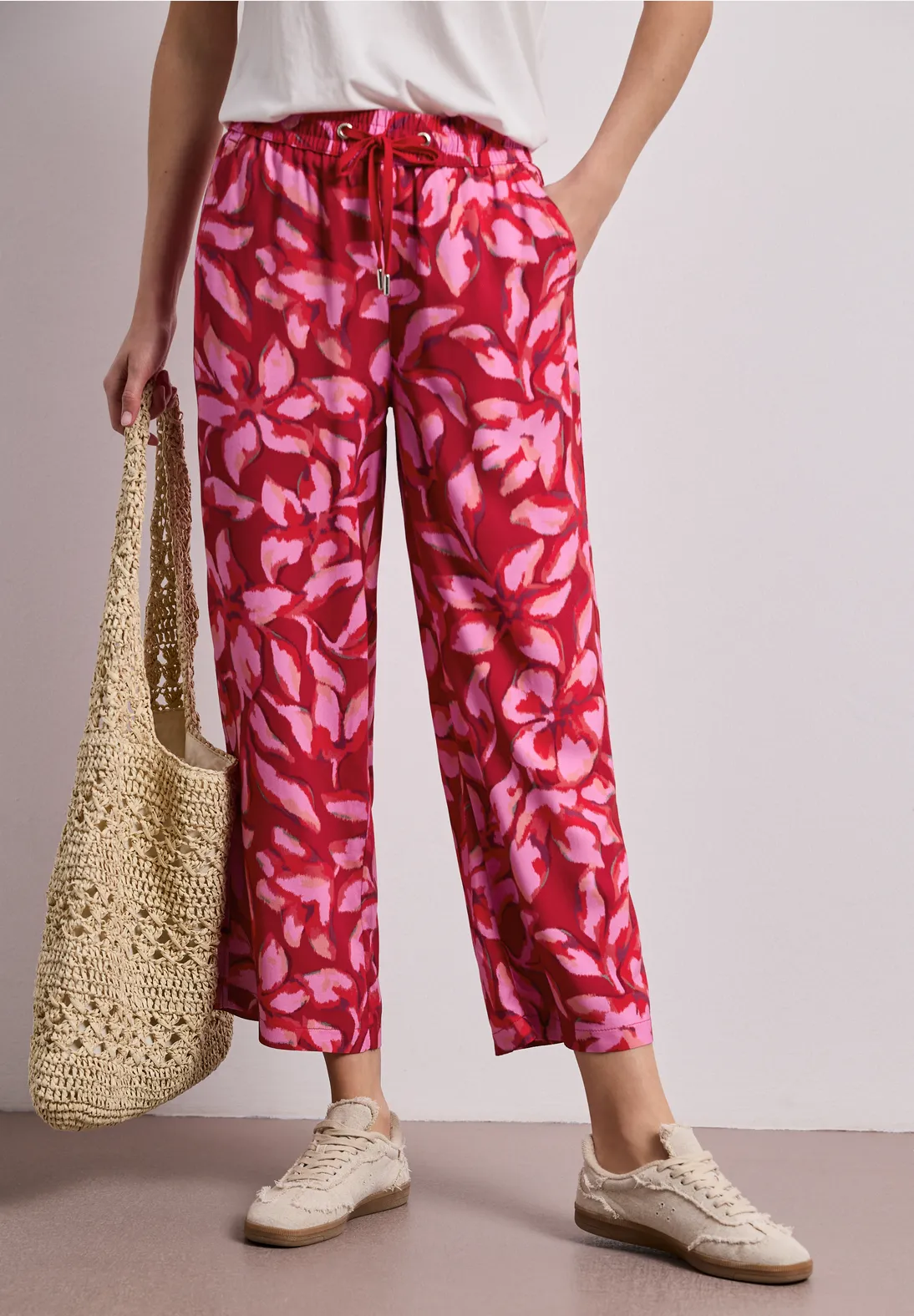Street One Print Pants Emee - Salsa Red